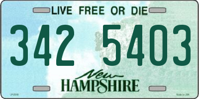 NH license plate 3425403