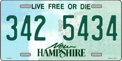 NH license plate 3425434