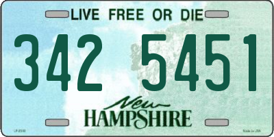 NH license plate 3425451