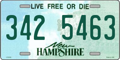 NH license plate 3425463