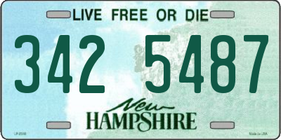 NH license plate 3425487
