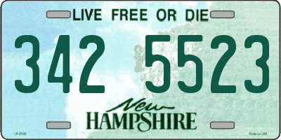 NH license plate 3425523
