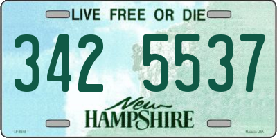 NH license plate 3425537