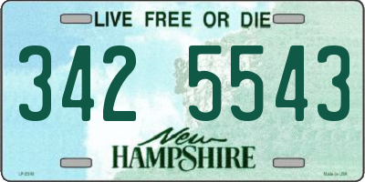 NH license plate 3425543