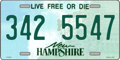 NH license plate 3425547