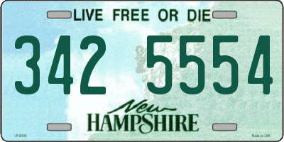 NH license plate 3425554