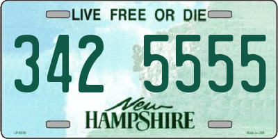 NH license plate 3425555