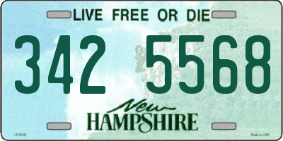 NH license plate 3425568