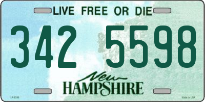 NH license plate 3425598