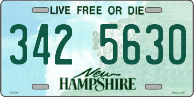 NH license plate 3425630