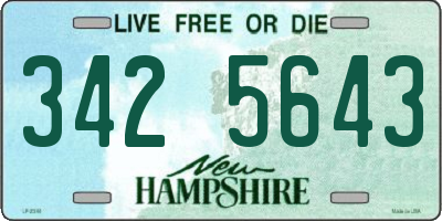 NH license plate 3425643