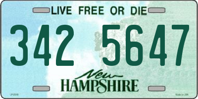 NH license plate 3425647