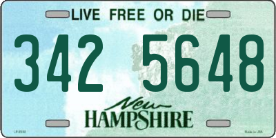 NH license plate 3425648