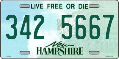 NH license plate 3425667