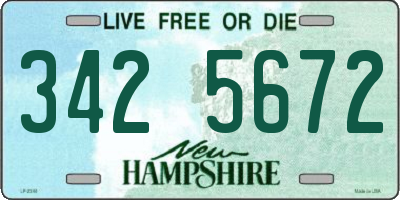 NH license plate 3425672