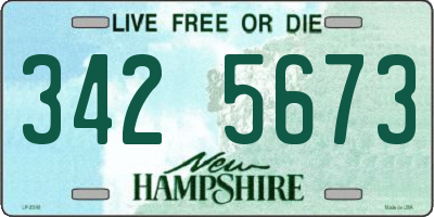 NH license plate 3425673
