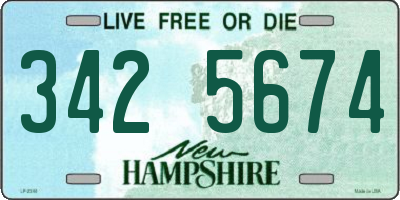 NH license plate 3425674