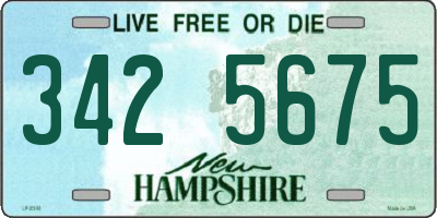 NH license plate 3425675