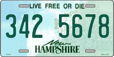 NH license plate 3425678
