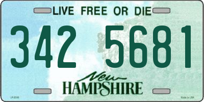 NH license plate 3425681
