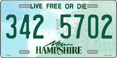 NH license plate 3425702