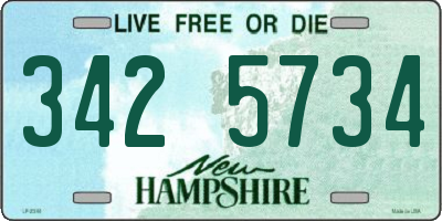 NH license plate 3425734