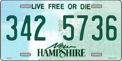 NH license plate 3425736