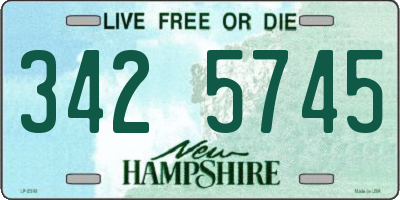 NH license plate 3425745