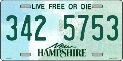 NH license plate 3425753