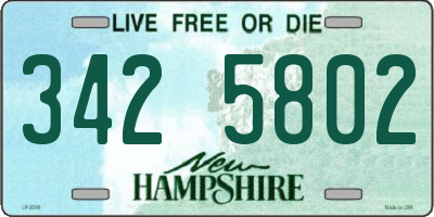 NH license plate 3425802