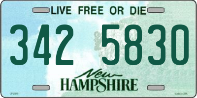 NH license plate 3425830