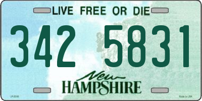 NH license plate 3425831