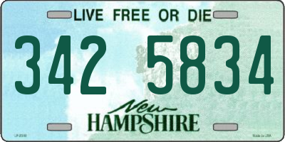NH license plate 3425834