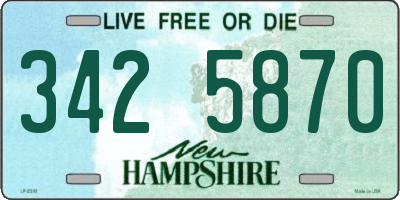 NH license plate 3425870
