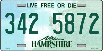 NH license plate 3425872