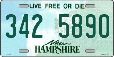 NH license plate 3425890