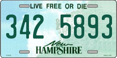 NH license plate 3425893