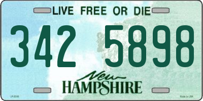 NH license plate 3425898