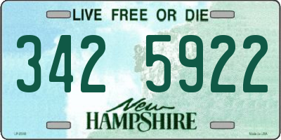 NH license plate 3425922