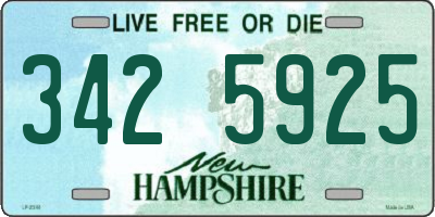 NH license plate 3425925