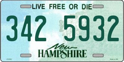 NH license plate 3425932