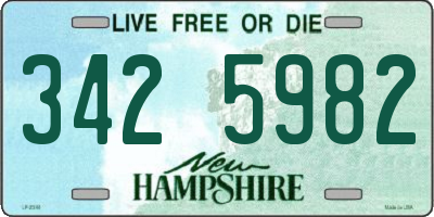 NH license plate 3425982