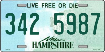 NH license plate 3425987