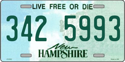 NH license plate 3425993