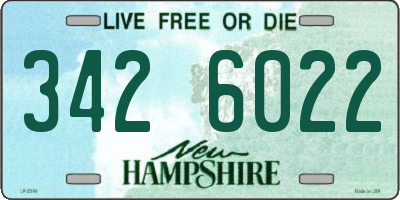 NH license plate 3426022