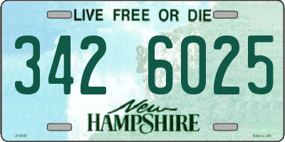 NH license plate 3426025