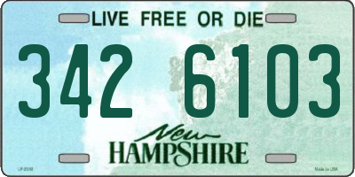 NH license plate 3426103