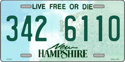 NH license plate 3426110