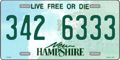NH license plate 3426333