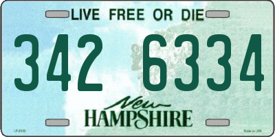 NH license plate 3426334